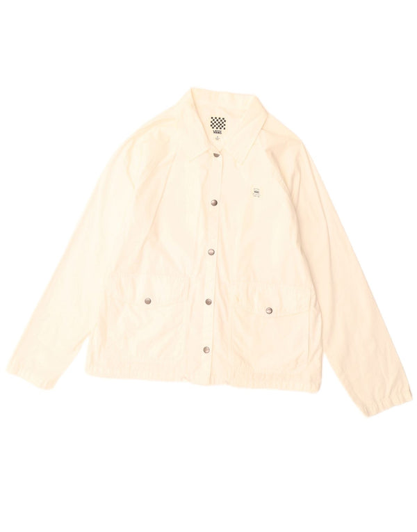 Vans Womens Bomber Jacket UK 10 Small White Cotton