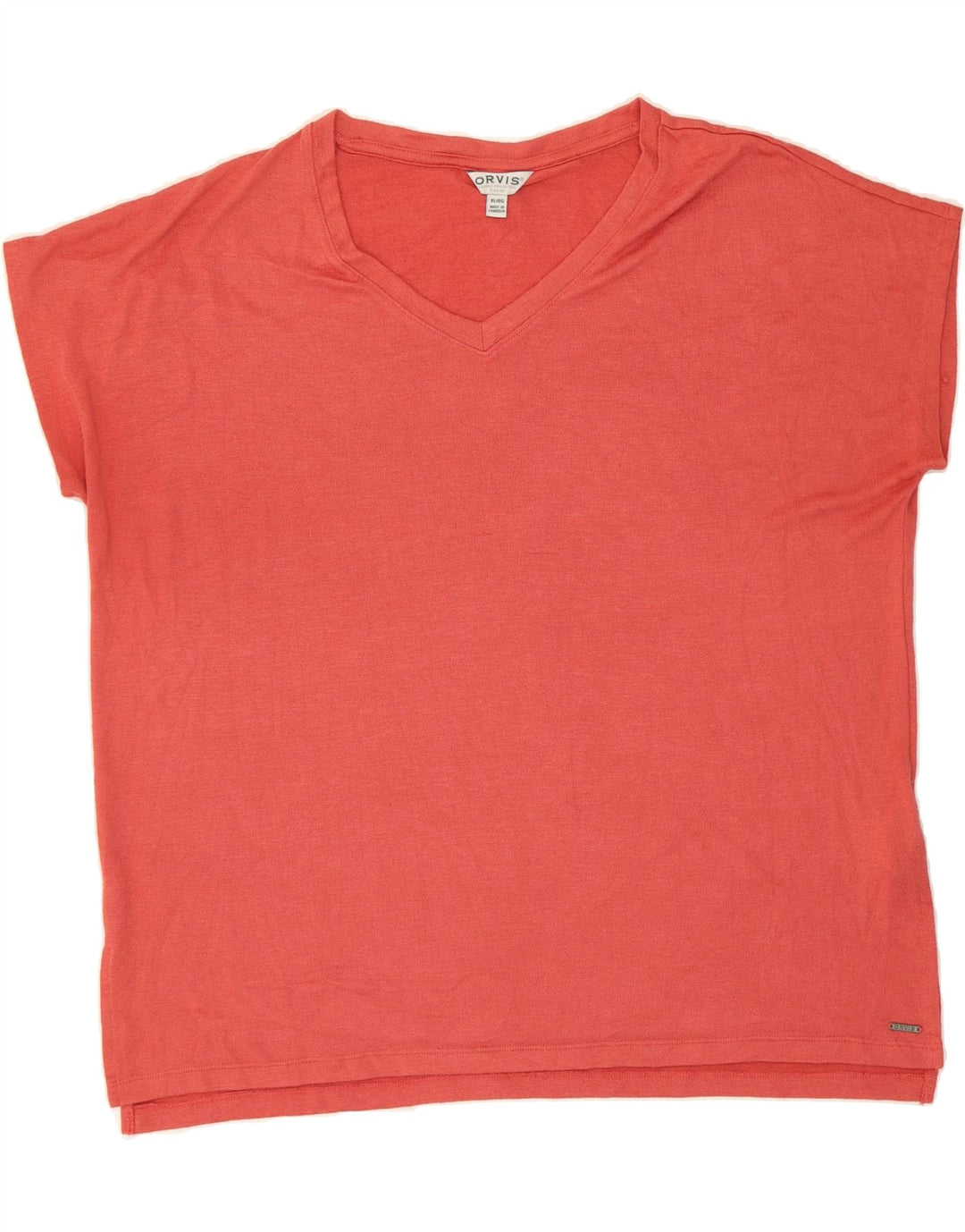 ORVIS Womens Oversized Blouse Top UK 18 XL Orange Polyester Vintage Orvis and Second-Hand Orvis from Messina Hembry 
