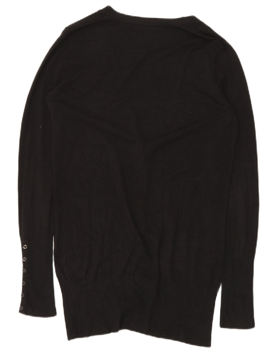 Γυναικείο πουλόβερ ZARA Longline Cardigan UK 14 Medium Black Rayon