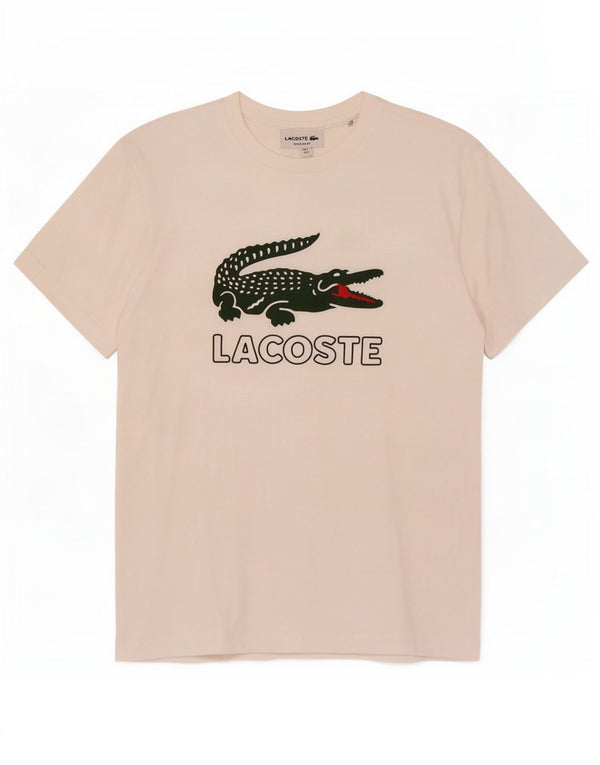 Ανδρικό γραφικό μπλουζάκι Lacoste Regular Fit Top Size 3 Small White