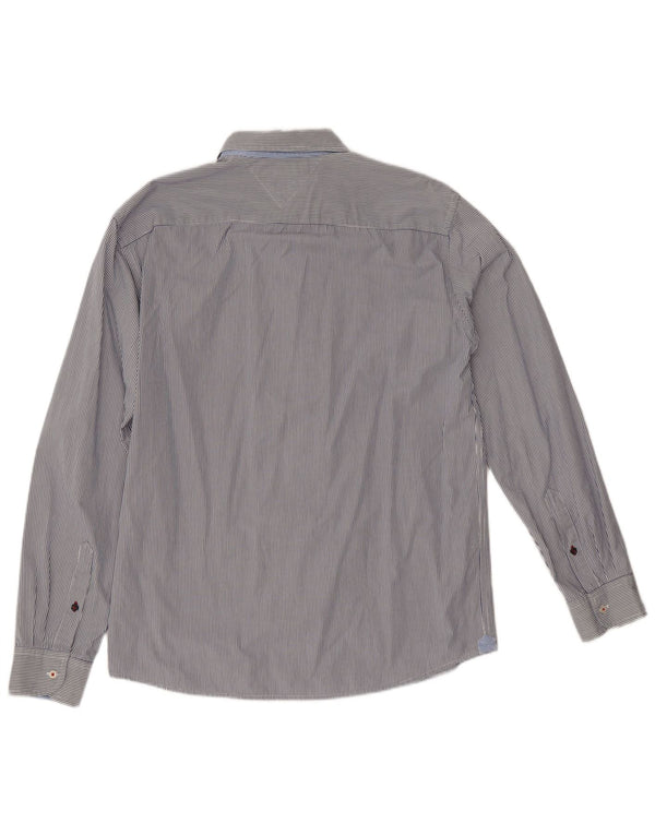 Tommy Hilfiger Ανδρικό πουκάμισο Vintage Fit Large Blue Pinstripe Βαμβακερό