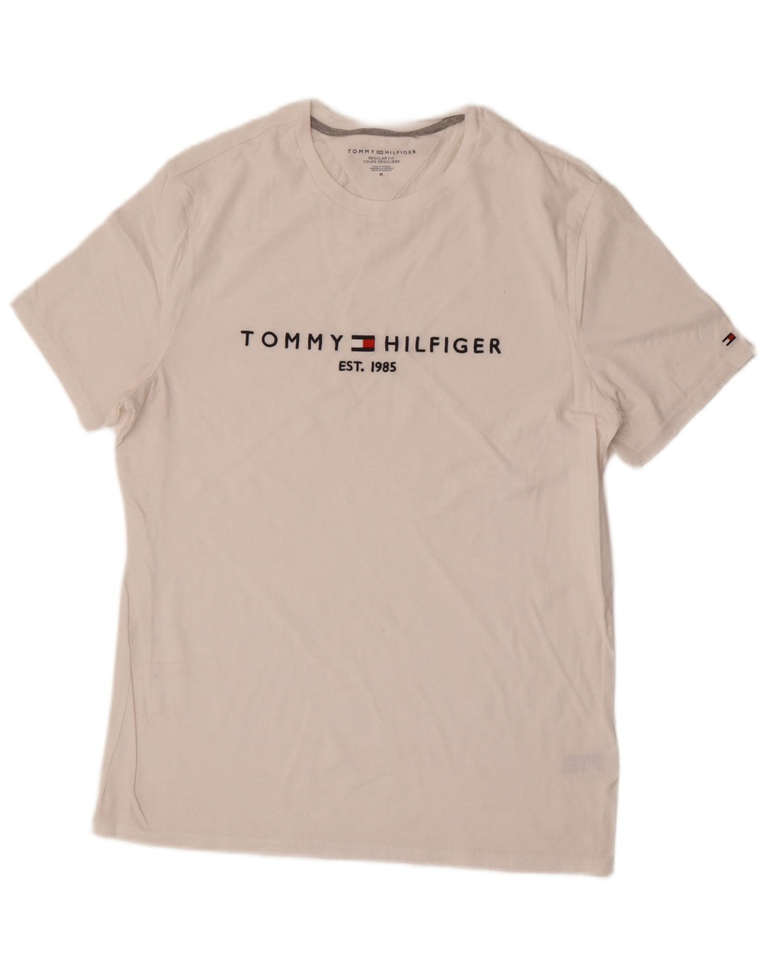Tommy Hilfiger Ανδρικό T-Shirt Regular Fit Top Μεσαίο λευκό βαμβακερό