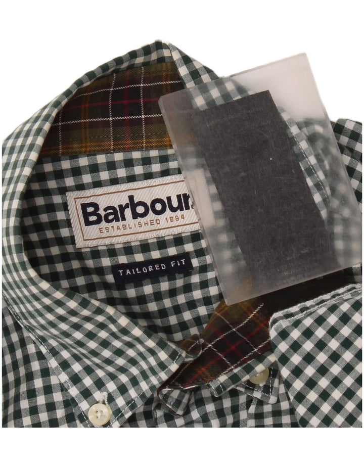Ανδρικό πουκάμισο Barbour Προσαρμοσμένο σε Εφαρμογή Μικρό πράσινο βαμβακερό Gingham