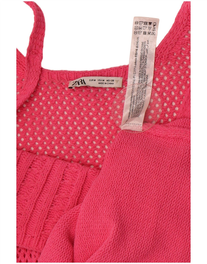 Zara Γυναικείο πλεκτό Sundress UK 12 Medium Pink Polyester