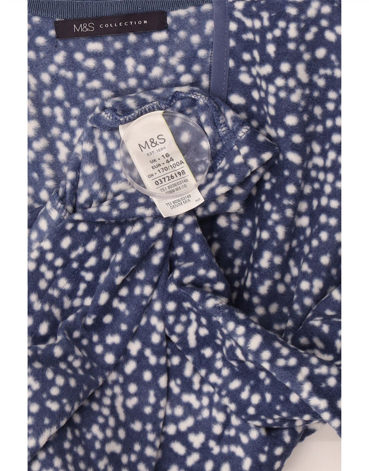 Marks & Spencer Γυναικείο Fleece Jacket UK 16 Large Navy Blue Spotted
