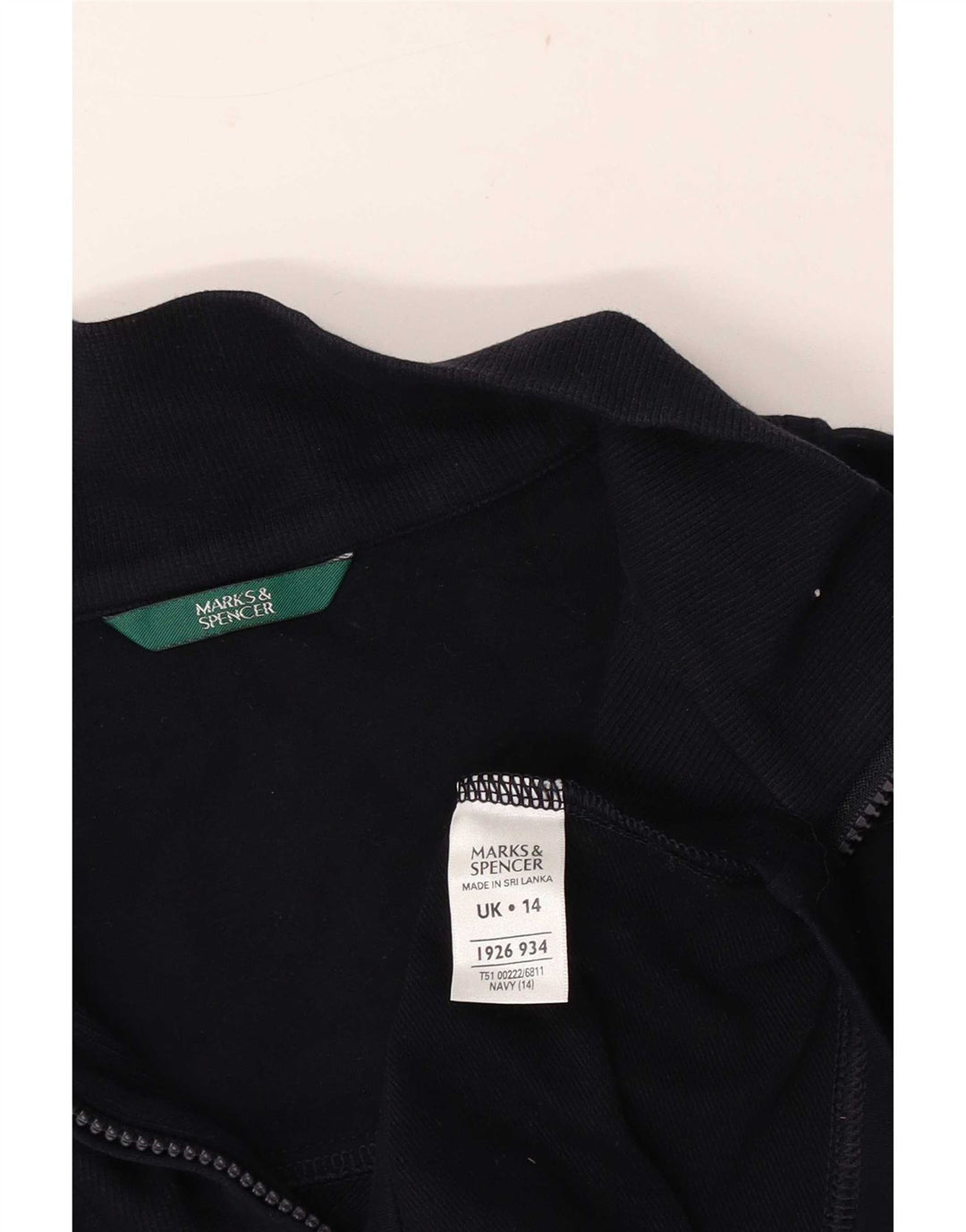 Marks & Spencer Γυναικεία φούτερ με φερμουάρ Jumper UK 14 Medium Navy Blue