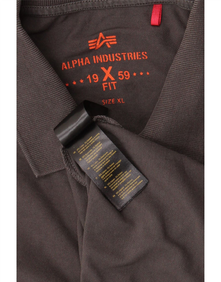 Ανδρικό μπλουζάκι πόλο ALPHA INDUSTRIES XL Γκρι βαμβακερό