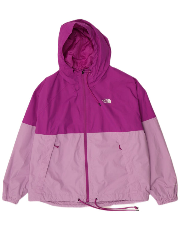 The North Face γυναικείο μπουφάν βροχής με κουκούλα UK 20 2XL Purple Colorblock Nylon