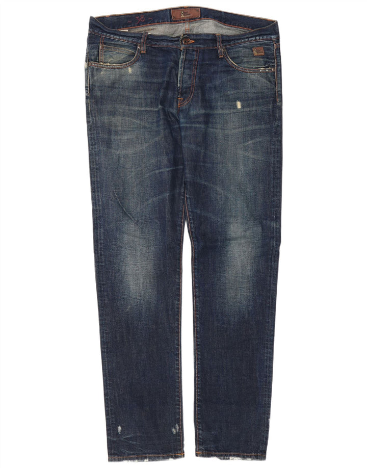 Roy Rogers Mens Distressed Slim Jeans W38 L34 Μπλε βαμβακερό