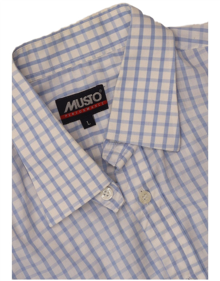 Ανδρικό πουκάμισο Musto Slim Fit μεγάλο λευκό Gingham
