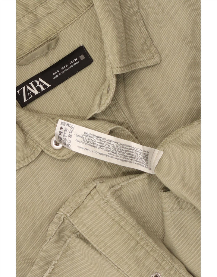 Zara Γυναικείο πουκάμισο Oversized UK 10 Μικρό πράσινο βαμβακερό