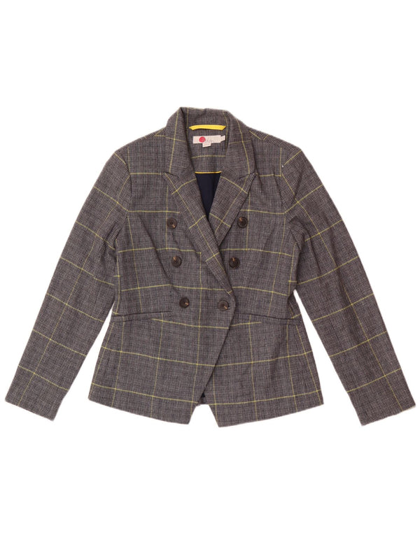Boden Γυναικείο Petite Blazer Jacket UK 10 Small Navy Blue Houndstooth