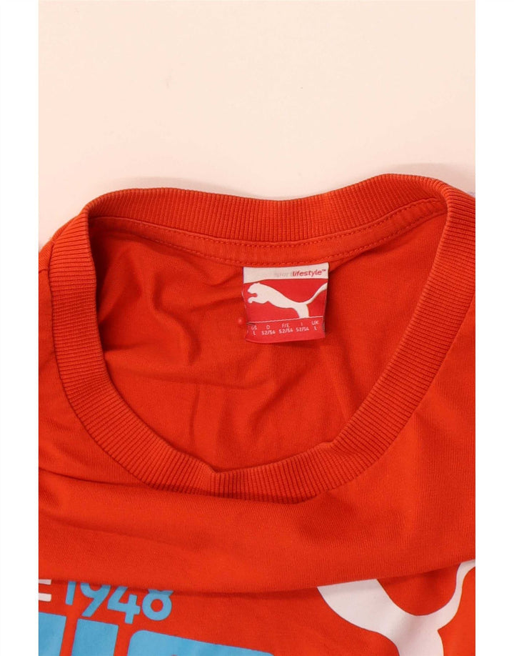 Ανδρικό γραφικό μπλουζάκι Puma Top Large Πορτοκαλί