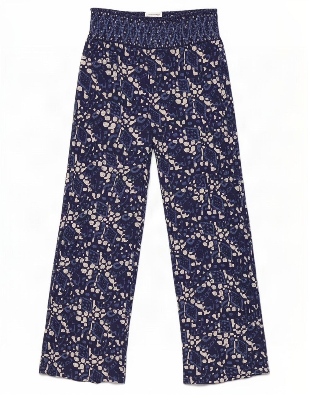 Fat Face Womens Abstract Pattern Casual Trousers UK 14 Medium W30 L27 Blue