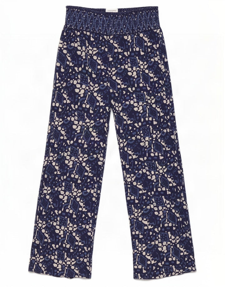 Fat Face Womens Abstract Pattern Casual Trousers UK 14 Medium W30 L27 Blue