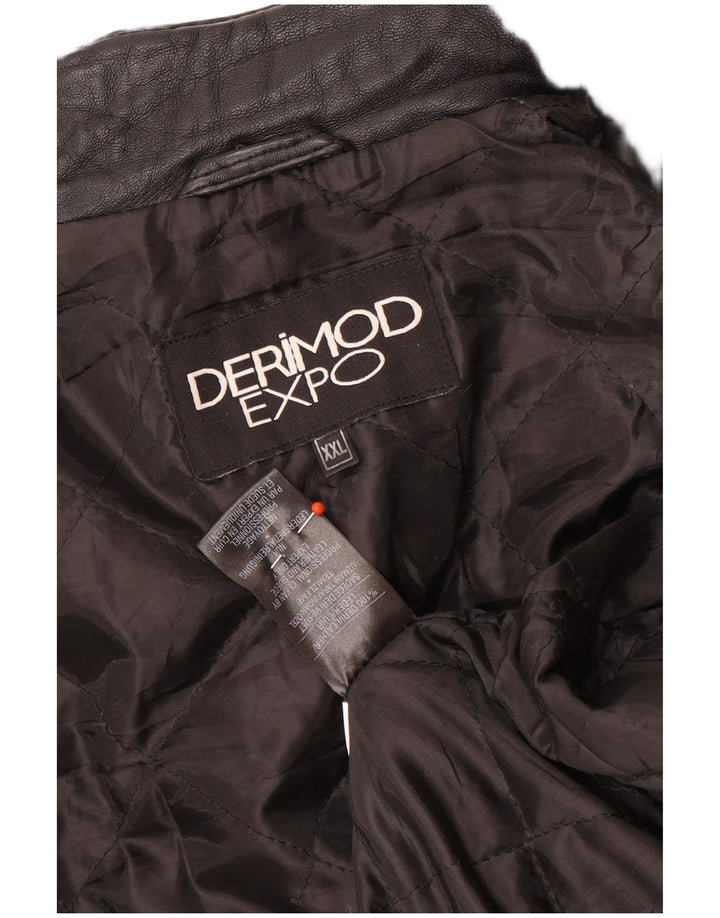 Derimod Expo Γυναικείο Δερμάτινο Μπουφάν UK 20 2XL Μαύρο Δερμάτινο