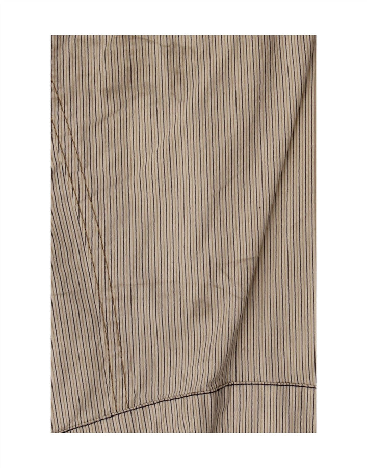Γυναικείο Gas Crop Bomber Jacket UK 10 Small Beige ριγέ βαμβακερό