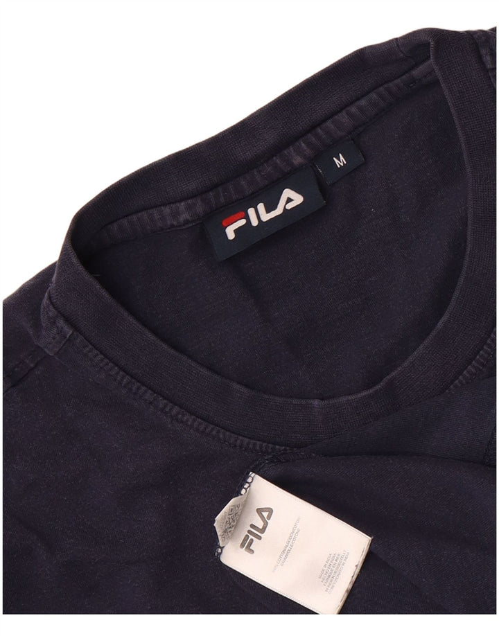 Ανδρικό γραφικό T-Shirt Fila Top μεσαίο μπλε ναυτικό βαμβακερό