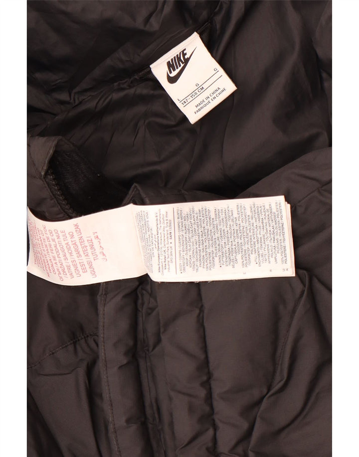Μπουφάν Nike Boys με κουκούλα με επένδυση 12-13 ετών, μεγάλο μαύρο πολυεστέρα