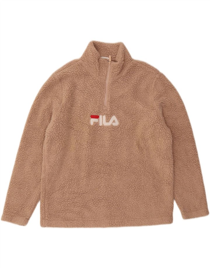 Fila Γυναικείο Graphic Fleece Jumper UK 16 Large Beige Polyester