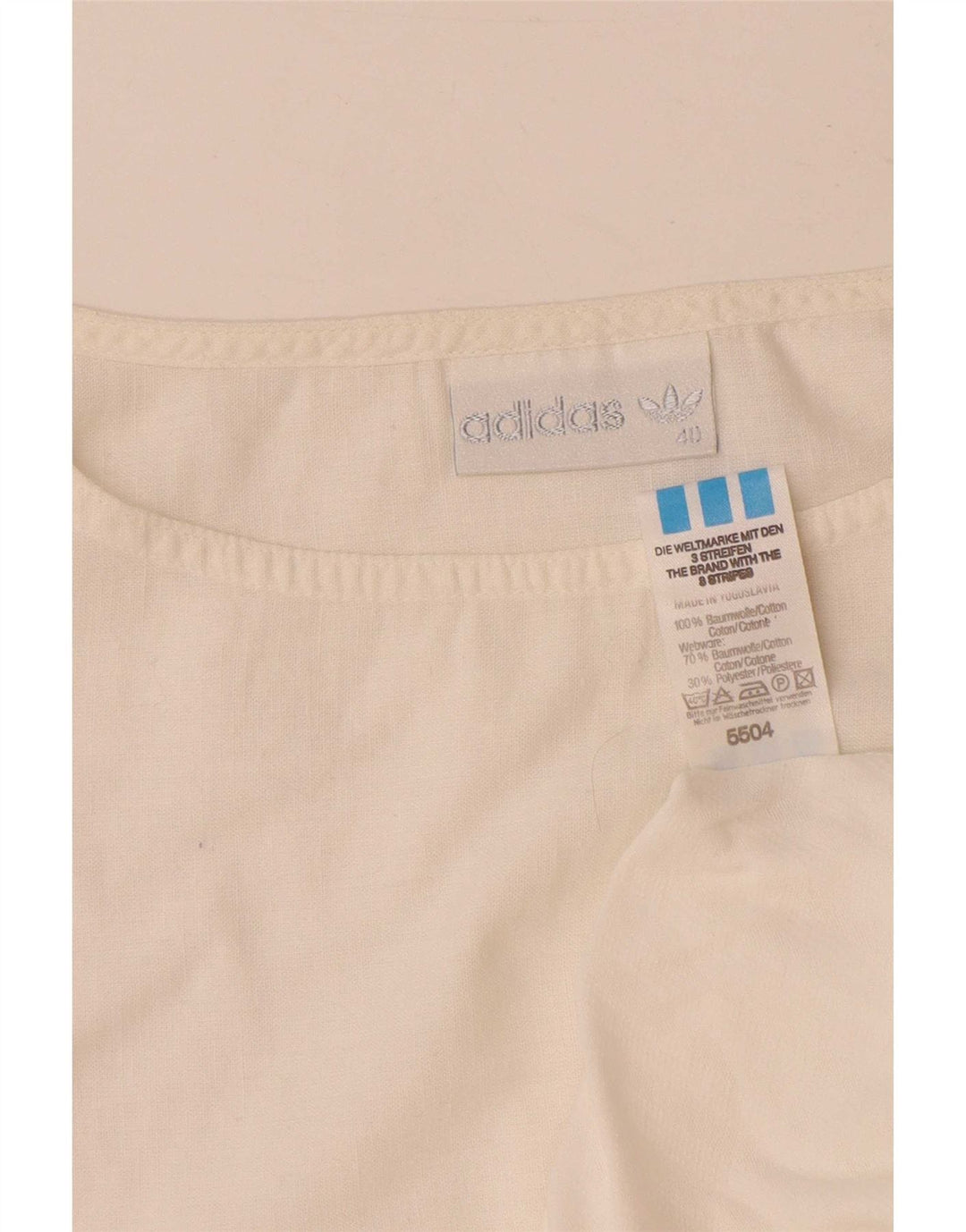 Adidas Γυναικείο T-Shirt Top EU 40 Μεσαίο λευκό βαμβακερό