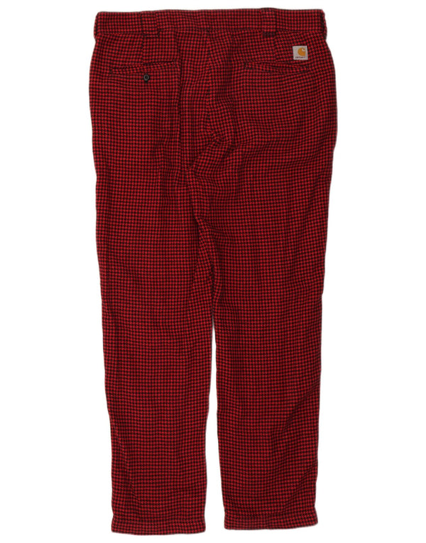 Ανδρικό ίσιο παντελόνι Chino Carhartt XL W40 L32 Red Houndstooth βαμβακερό