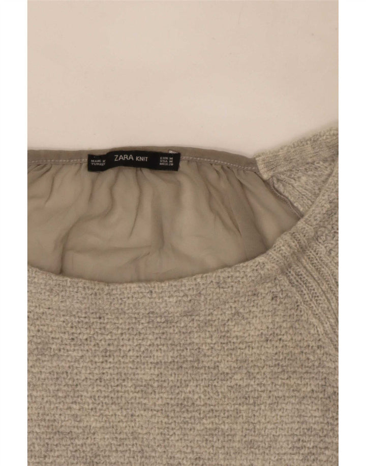 Zara γυναικείο τοπ μακρυμάνικο UK 12 Medium Grey