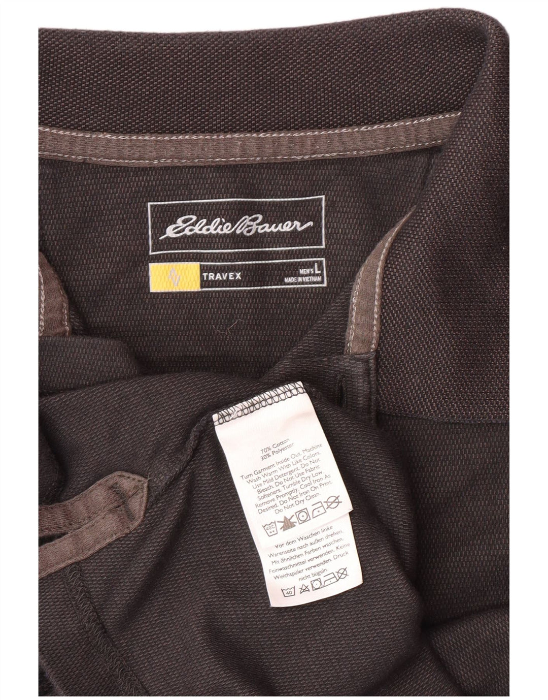 EDDIE BAUER Ανδρικό μπλουζάκι πόλο μεγάλο γκρι βαμβακερό