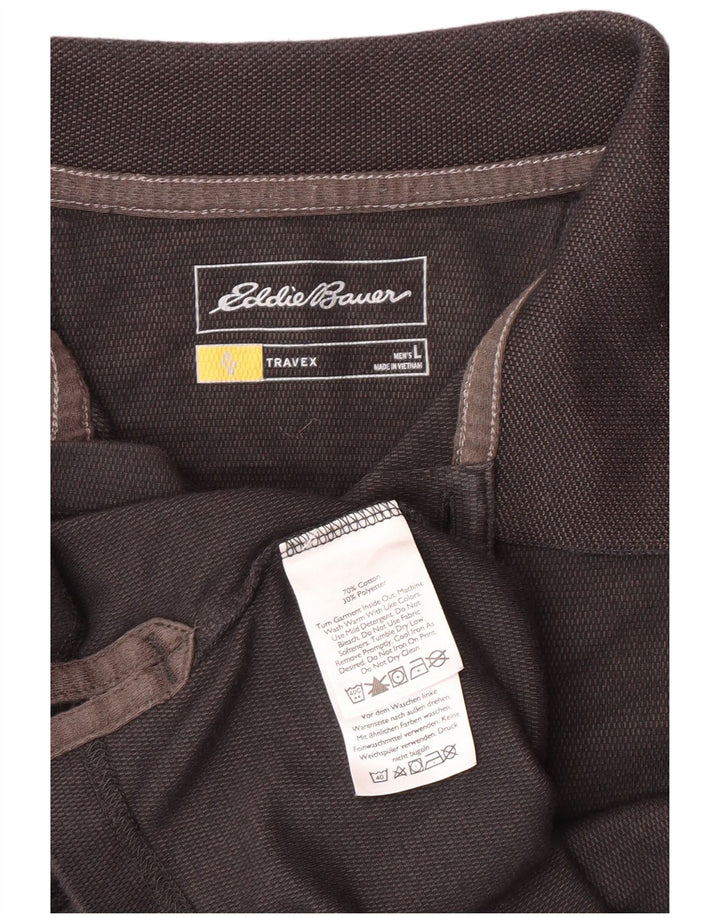 EDDIE BAUER Ανδρικό μπλουζάκι πόλο μεγάλο γκρι βαμβακερό