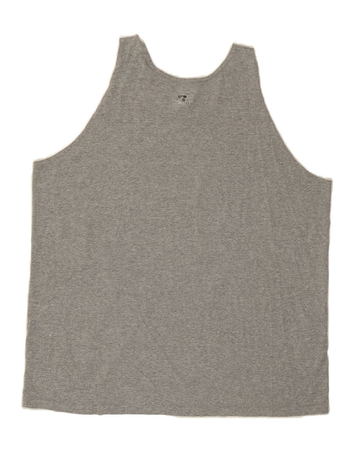 RUSSELL ATHLETIC Mens Vest Top 2XL Grey Vintage Russell Athletic and Second-Hand Russell Athletic from Messina Hembry 