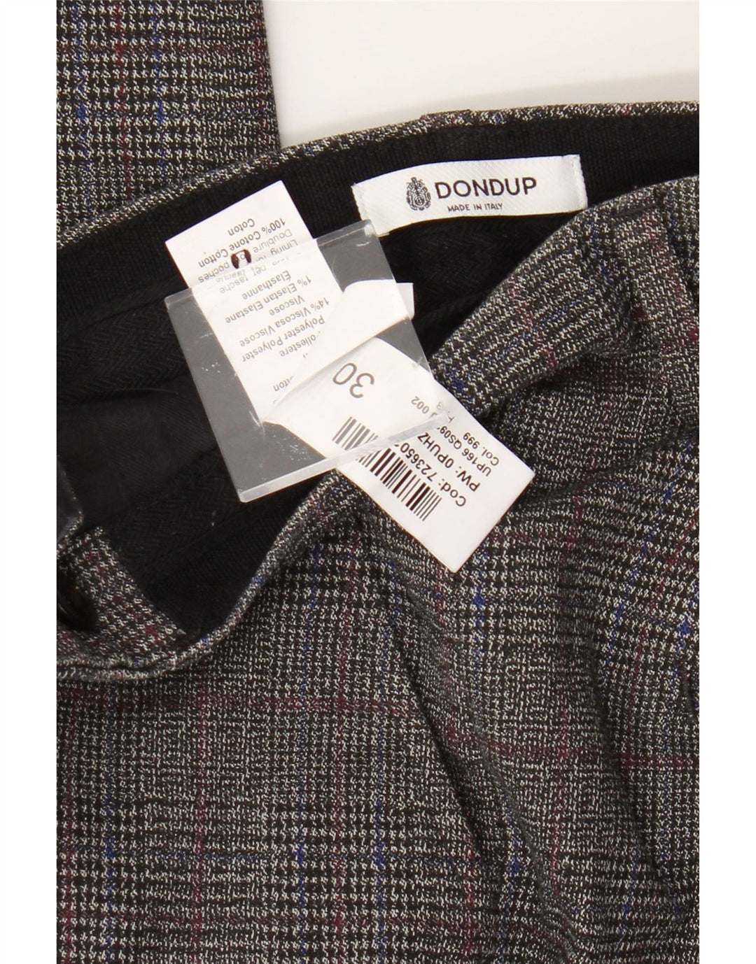 Dondup Ανδρικό παντελόνι Chino Slim W30 L30 Γκρι βαμβακερό