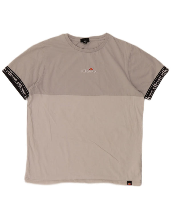Ανδρικό γραφικό μπλουζάκι Ellesse Top Medium Grey Colourblock Βαμβακερό