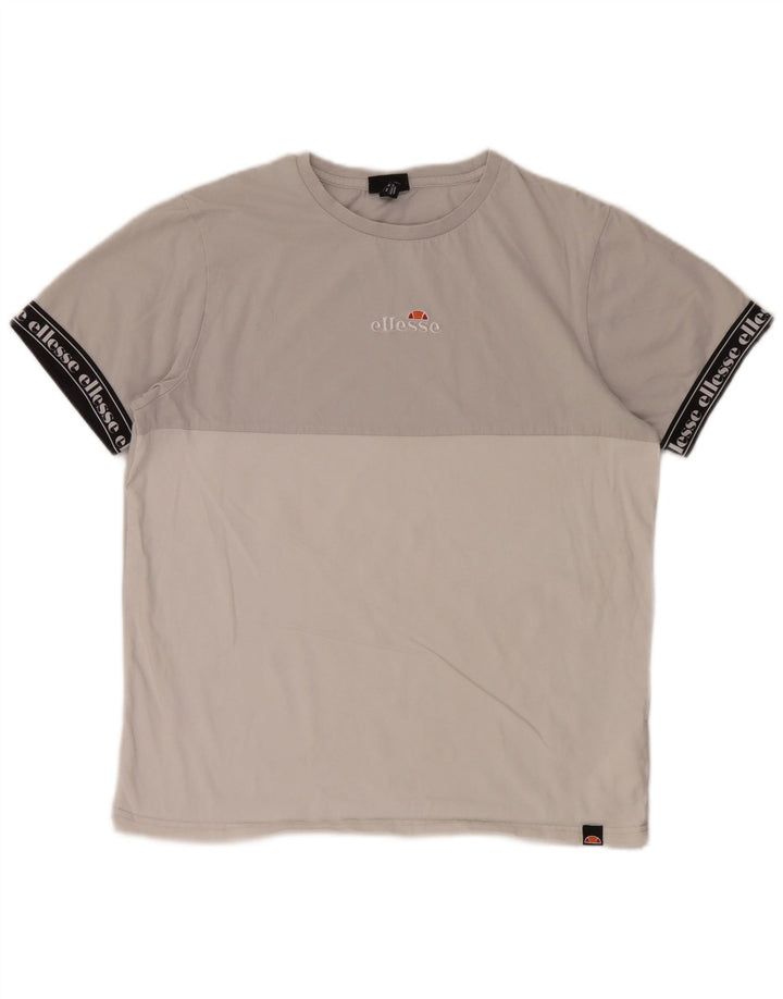 Ανδρικό γραφικό μπλουζάκι Ellesse Top Medium Grey Colourblock Βαμβακερό