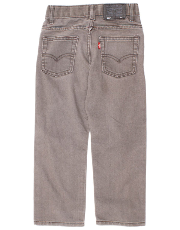 Levi's Boys 511 Distressed Slim Jeans 4-5 ετών W22 L18 Γκρι βαμβακερό