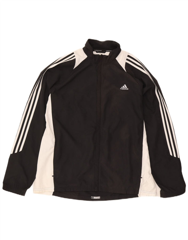 Adidas Mens Clima 365 Rain Jacket UK 42 XL Black Colorblock Polyester