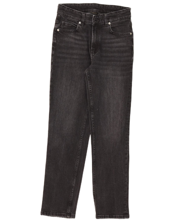 Massimo Dutti Womens Straight Jeans EU 34 2XS W24 L26 Black Cotton