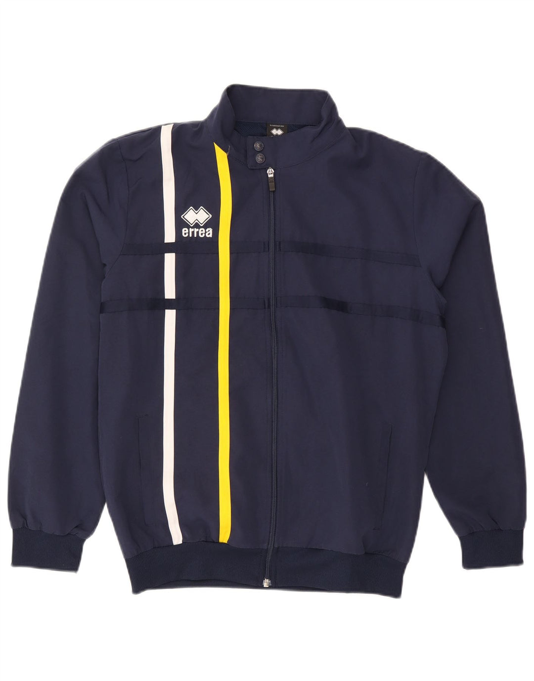 Errea Mens Bomber Jacket UK 40 Large Navy Blue ριγέ πολυεστέρας