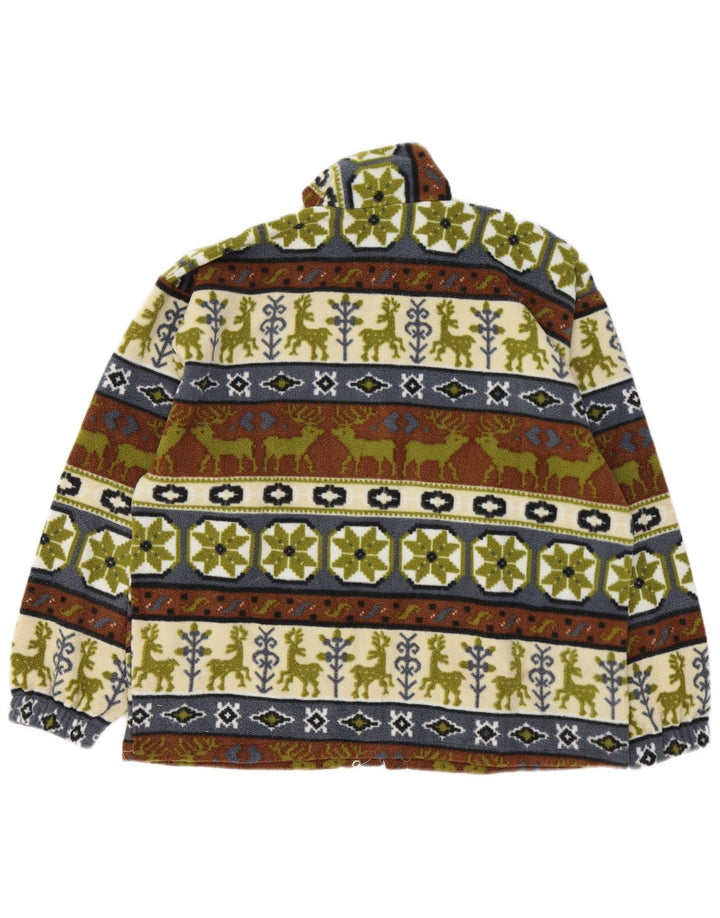 Vintage ανδρικό φερμουάρ Fleece Jumper Medium πολύχρωμο Fair Isle
