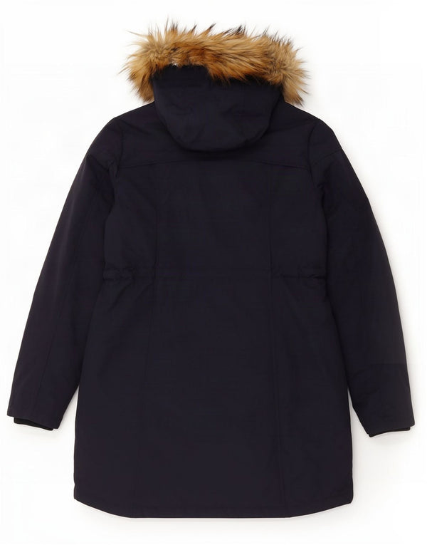 Fat Face Γυναικείο παλτό με κουκούλα UK 14 Medium Navy Blue Nylon