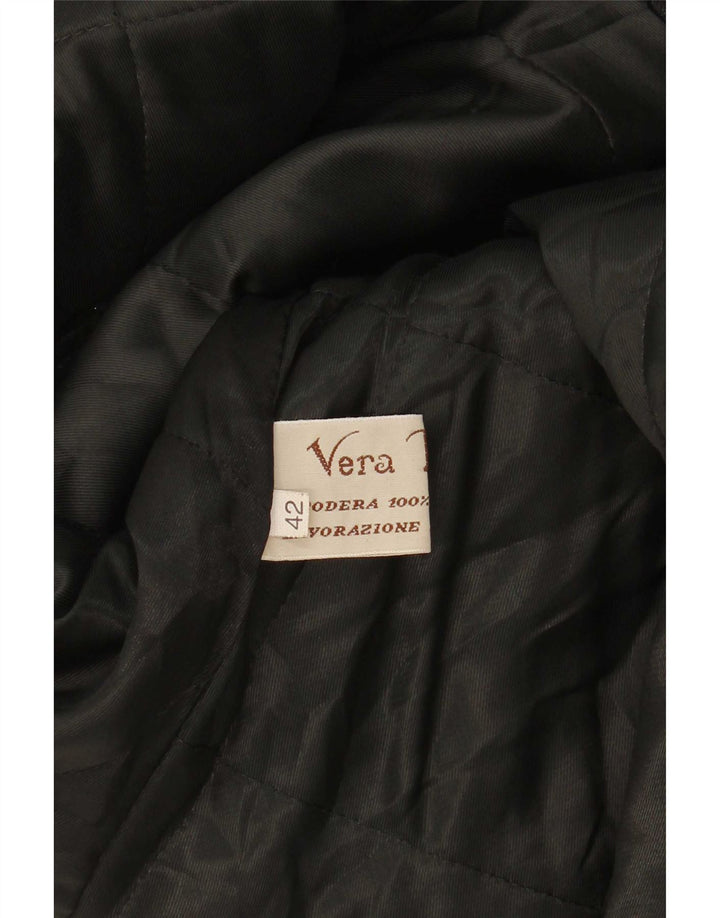 Vintage Γυναικείο Oversized Δερμάτινο Παλτό IT 42 Μεσαίο Μαύρο