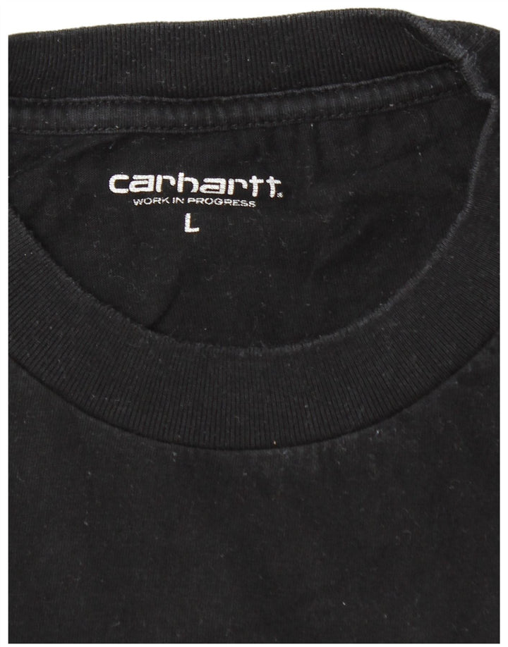Ανδρικό γραφικό μπλουζάκι CARHARTT Top μεγάλο μαύρο βαμβακερό