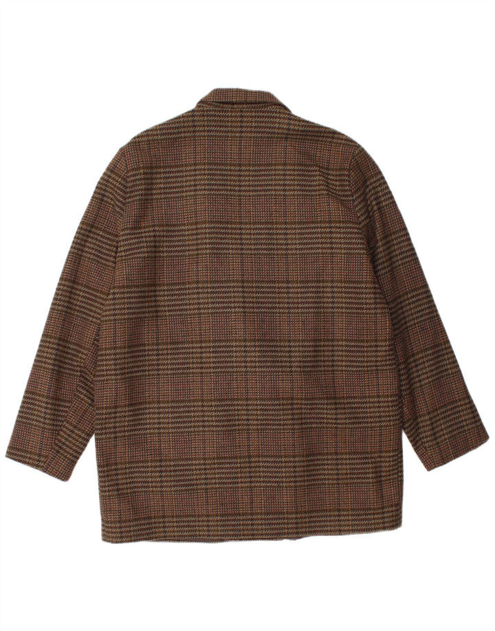ETAM Γυναικείο Μπλέιζερ Διπλό Μπουφάν US 16 2XL Brown Check Acrylic