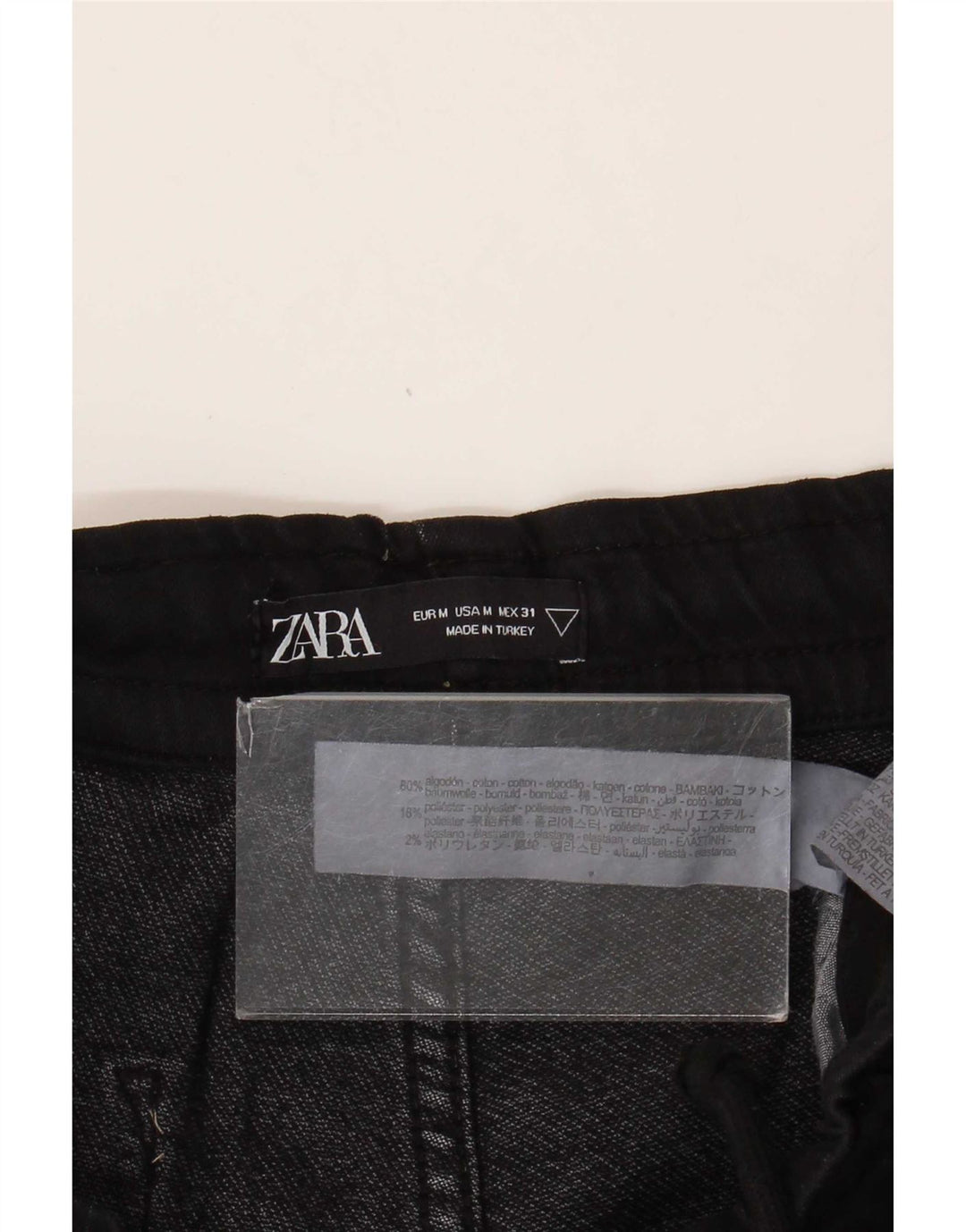 Ανδρική φόρμα Zara Παντελόνι Joggers Μεσαίο Μαύρο Βαμβακερό
