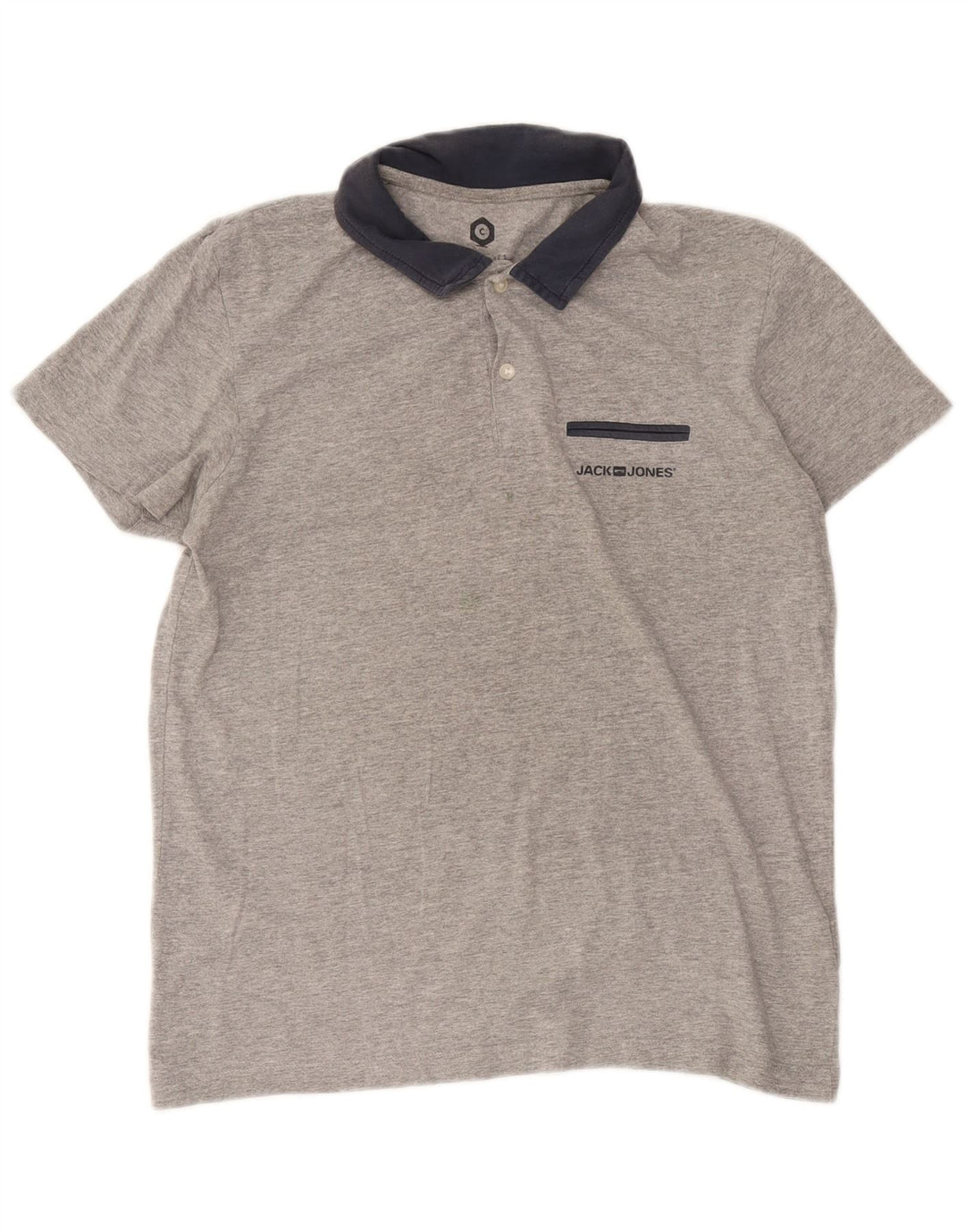 Ανδρικό μπλουζάκι πόλο Jack & Jones, μεσαίο γκρι, βαμβακερό