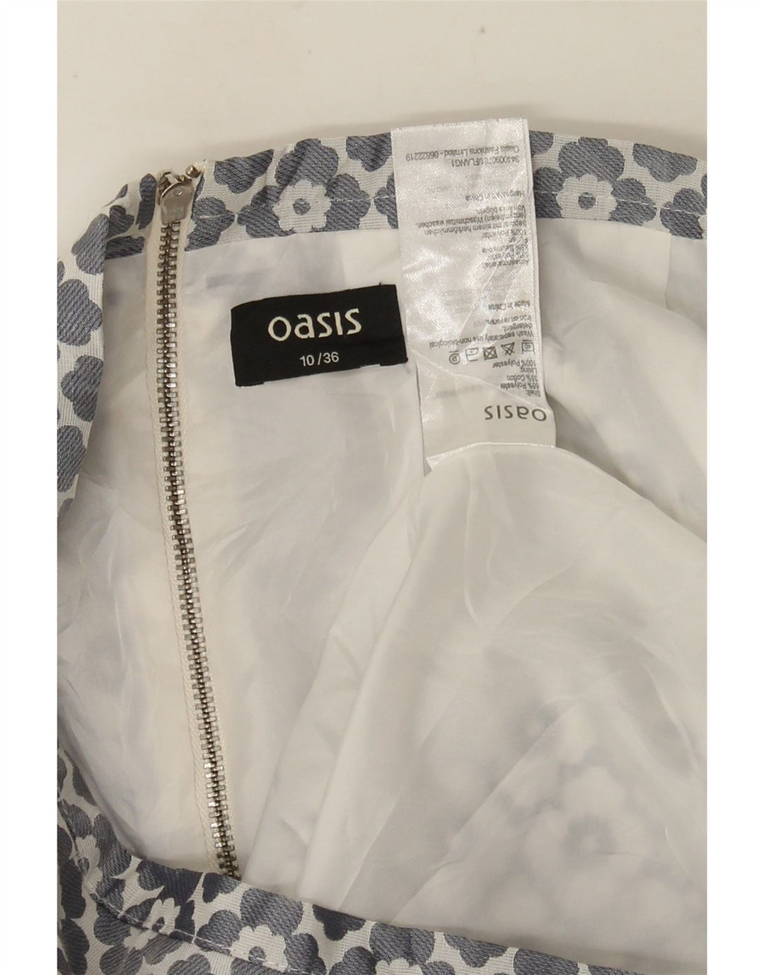 Γυναικεία μίνι φούστα Oasis UK 10 Small W28 Grey Floral Polyester
