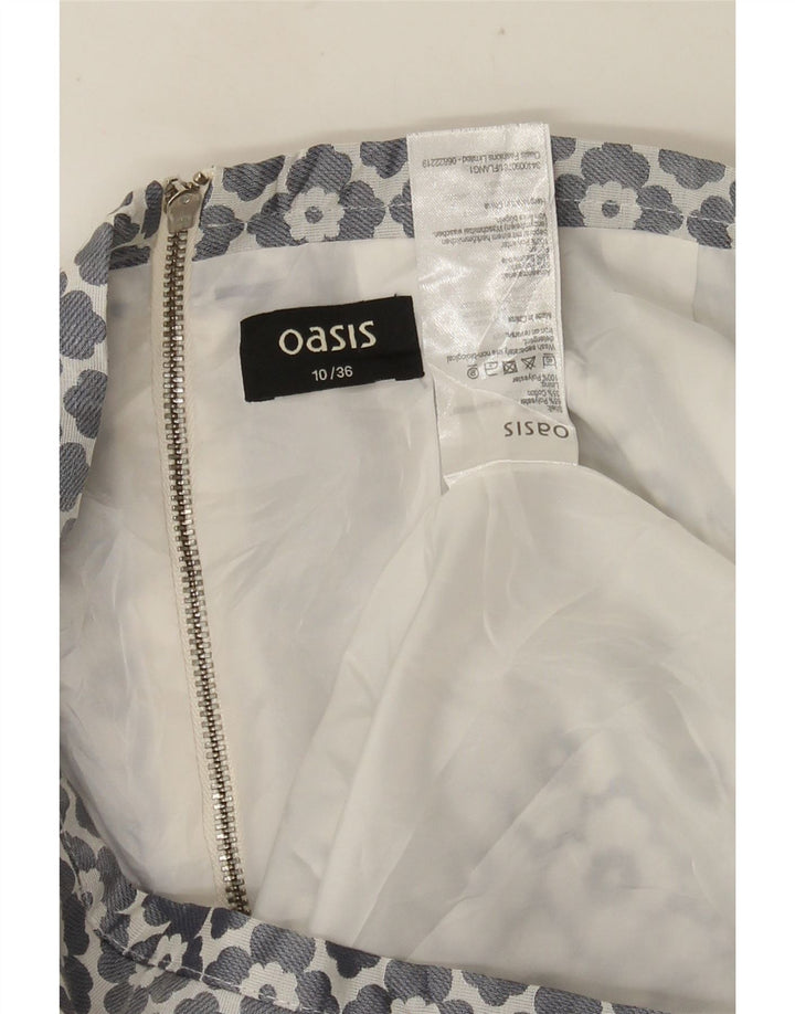 Γυναικεία μίνι φούστα Oasis UK 10 Small W28 Grey Floral Polyester