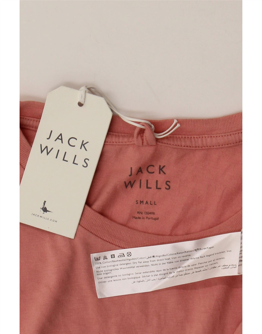 Jack Wills Ανδρικό T-Shirt Top Μικρό ροζ βαμβακερό