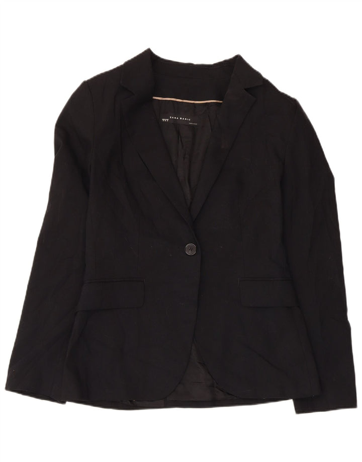 Zara Γυναικείο Μπουφάν σακάκι με 1 κουμπί EU 38 Small Black Polyester