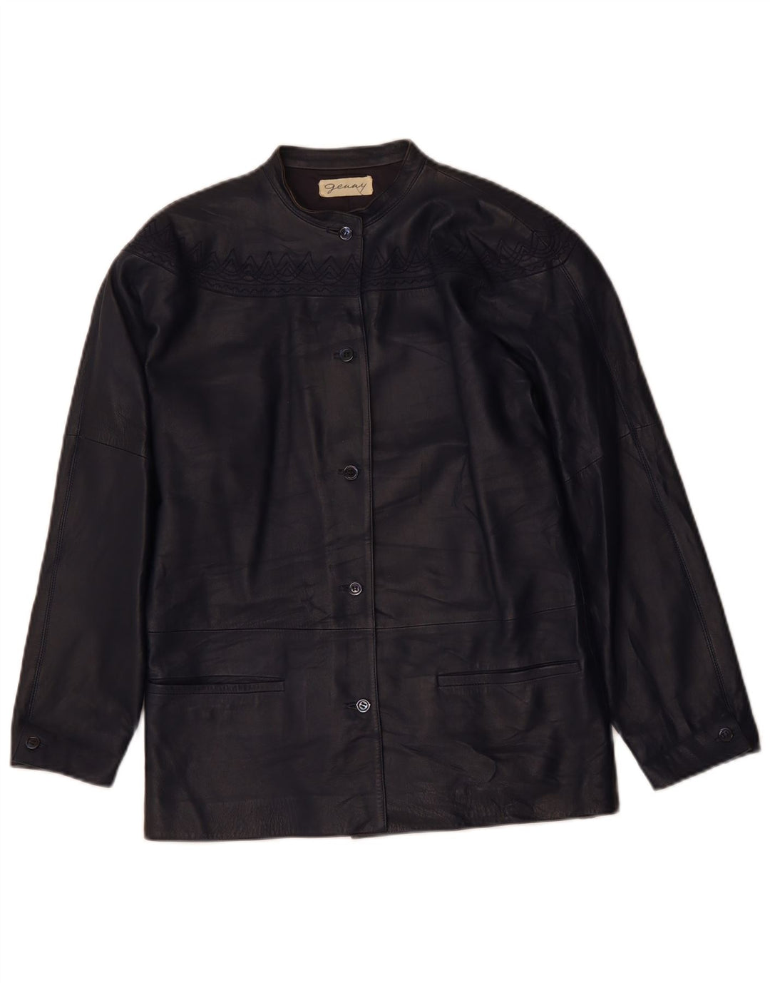 Γυναικείο δερμάτινο μπουφάν GENNY Oversized EU 34 XS Navy Blue