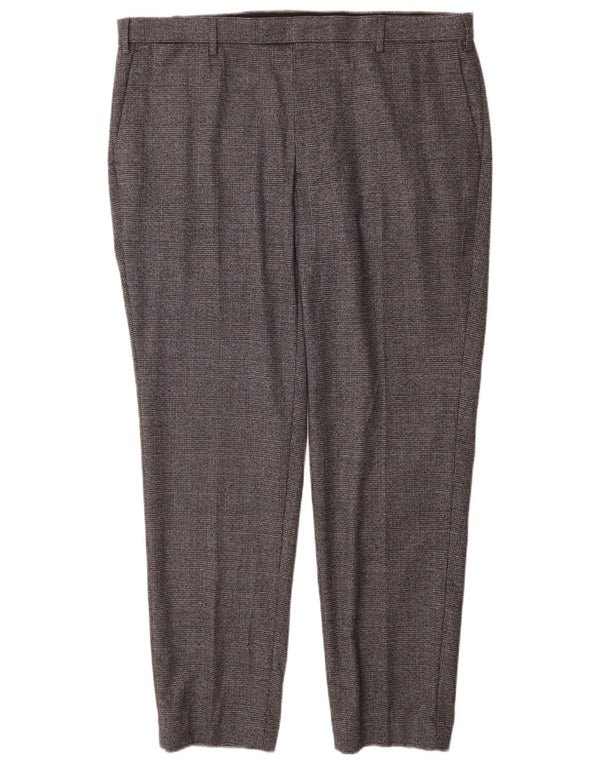 Marks & Spencer Ανδρική ίσια φόρμα παντελόνι W40 L31 Grey Check